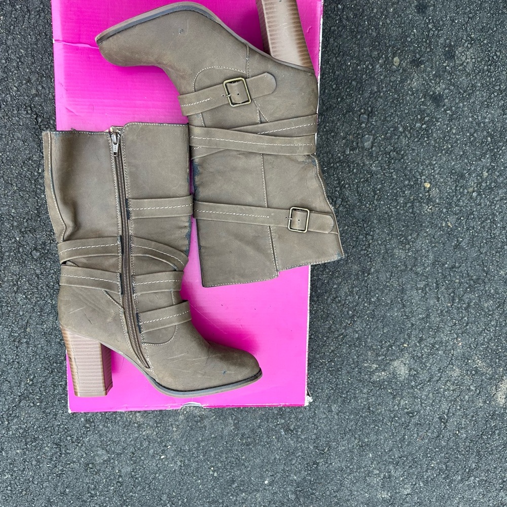 Apt. 9 Taupe Heeled Boots